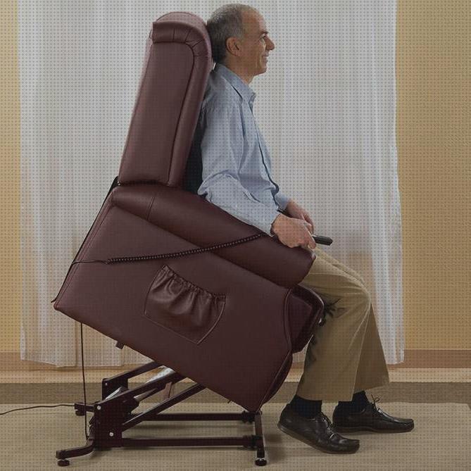 Silla reclinable, sillón reclinable eléctrico para personas mayores, piel  sintética, puertos USB, 3 posiciones y bolsillo lateral, (común, marrón